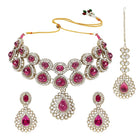 Gold Plated Royal Ruby Kundan Necklace Set