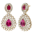 Gold Plated Royal Ruby Kundan Necklace Set
