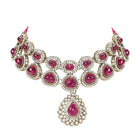 Gold Plated Royal Ruby Kundan Necklace Set