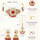 Gold Plated Maroon Pearl Bridal Necklace Set