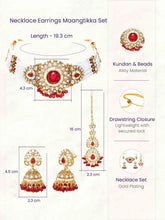 Gold Plated Maroon Pearl Bridal Necklace Set