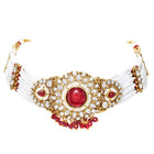 Gold Plated Maroon Pearl Bridal Necklace Set