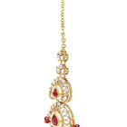 Gold Plated Maroon Pearl Bridal Necklace Set