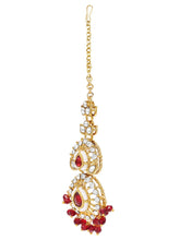 Gold Plated Maroon Pearl Bridal Necklace Set