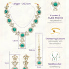 Gold Plated Green Kundan Designer Necklace set