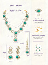 Gold Plated Green Kundan Designer Necklace set