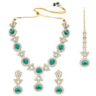 Gold Plated Green Kundan Designer Necklace set