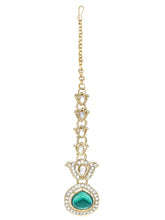 Gold Plated Green Kundan Designer Necklace set