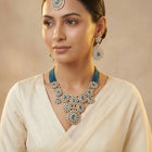 Gold Plated Azure Medallion Necklace Set