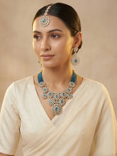 Gold Plated Azure Medallion Necklace Set