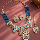 Gold Plated Azure Medallion Necklace Set