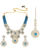 Gold Plated Azure Medallion Necklace Set