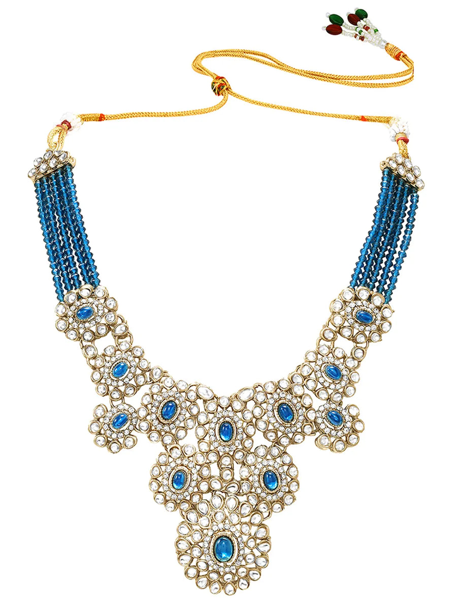 Gold Plated Azure Medallion Necklace Set