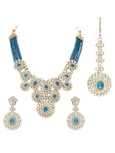 Gold Plated Azure Medallion Necklace Set