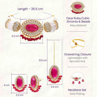Gold Plated Ruby Pearl Statement Choker set