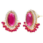 Gold Plated Ruby Pearl Statement Choker set