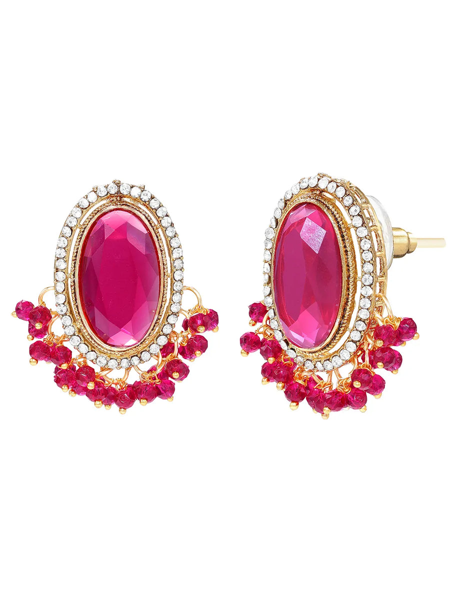 Gold Plated Ruby Pearl Statement Choker set
