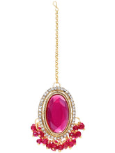 Gold Plated Ruby Pearl Statement Choker set