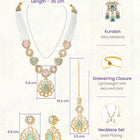 Gold Plated Mint Pink Kundan Necklace Set