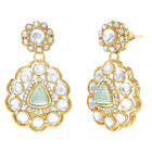 Gold Plated Mint Pink Kundan Necklace Set