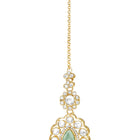 Gold Plated Mint Pink Kundan Necklace Set