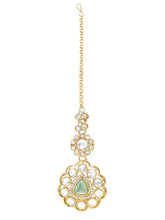 Gold Plated Mint Pink Kundan Necklace Set