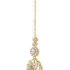 Gold Plated Mint Pink Kundan Necklace Set