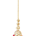 Gold Plated Kundan Pearl Jhumka Necklace Set