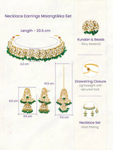 Gold Plated Green Kundan Pearl Necklace Set