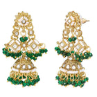 Gold Plated Green Kundan Pearl Necklace Set