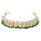 Gold Plated Green Kundan Pearl Necklace Set