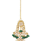 Gold Plated Green Kundan Pearl Necklace Set