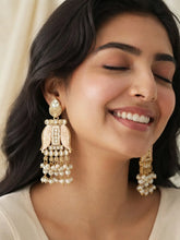 Gold Plated Kundan Dangler Earrings for Women