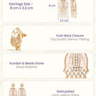 Gold Plated Kundan Dangler Earrings for Women