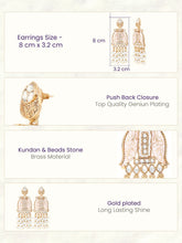Gold Plated Kundan Dangler Earrings for Women