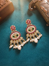 Gold Plated Kundan Pearl Dangle Earrings