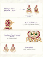 Gold Plated Kundan Pearl Dangle Earrings