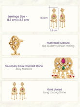 Gold Plated Kundan Pearl Chain Drop Earrings