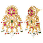Gold Plated Pink Green Luminous Earrings