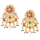Gold Plated Pink Green Luminous Earrings