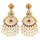 Gold Plated Pink Green Heritage Earrings