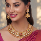 Gold Plated Kundan Panel Necklace Set
