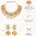 Gold Plated Kundan Panel Necklace Set