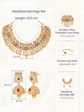 Gold Plated Kundan Panel Necklace Set
