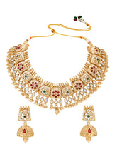 Gold Plated Kundan Panel Necklace Set