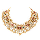 Gold Plated Kundan Panel Necklace Set