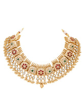 Gold Plated Kundan Panel Necklace Set