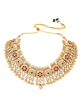 Gold Plated Kundan Panel Necklace Set