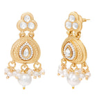 Gold Plated Regal Teardrop Kundan Set