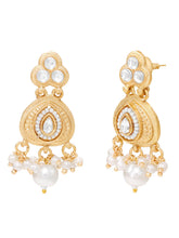 Gold Plated Regal Teardrop Kundan Set